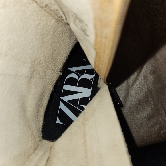 ZARA 100% LEATHER MID HEELED ANKLE BOOTS CAMEL / TAN SZ 38 - Picture 8 of 10